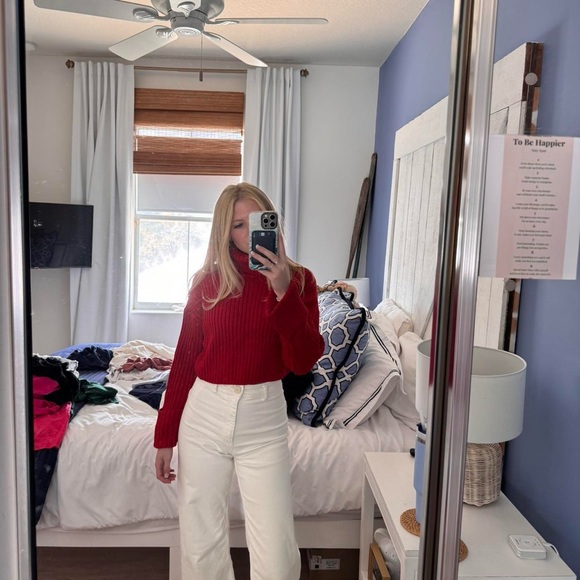 Zara Vibrant Red Turtleneck Sweater - Picture 2 of 2